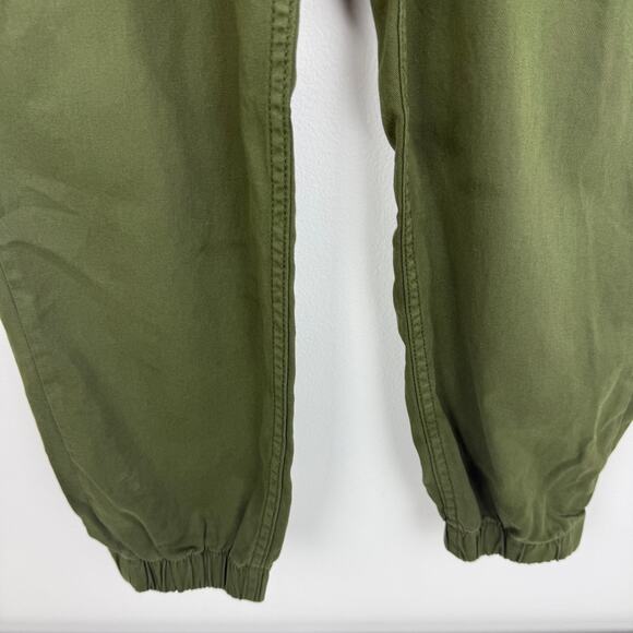 Zara Womens Cargo High Rise Jogger Zip Side Pockets Army Green Relaxed Pants 2 - Picture 4 of 8